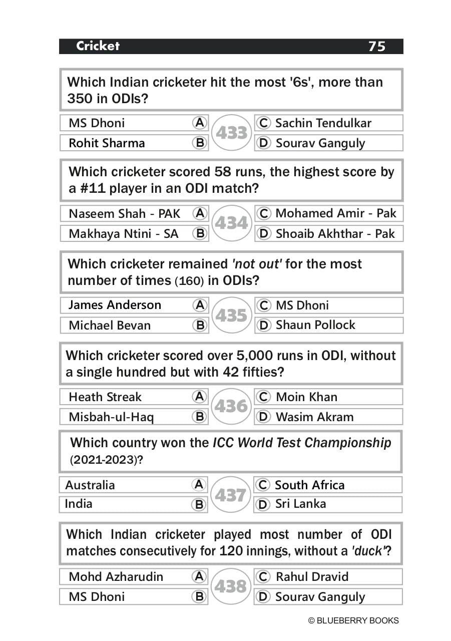 Quiz Book - Cricket - Retail Maharaj