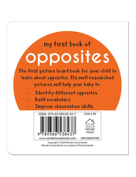 My First Book of Opposites | First Concept Board Book for Babies, Toddlers & Preschoolers | Learn Big–Small, Hot–Cold & More with Bright Pictures | Early Learning Book for Kids Ages 0-3 Years - Retail Maharaj