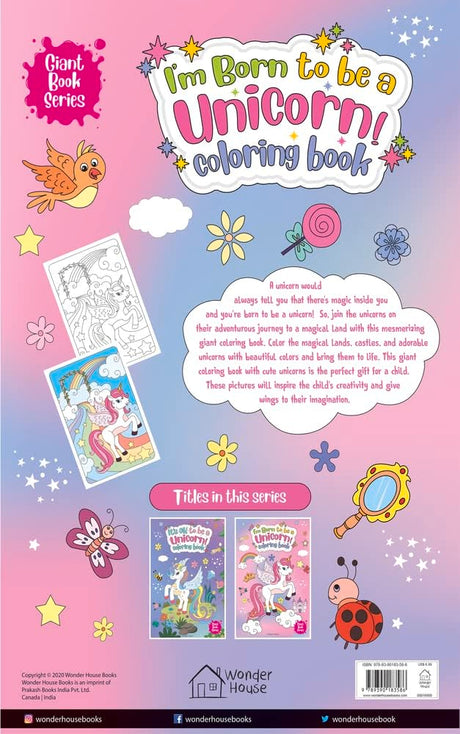 I Am Born To Be A Unicorn Coloring book - Giant book Series: Jumbo Sized Colouring Book For Children - Retail Maharaj