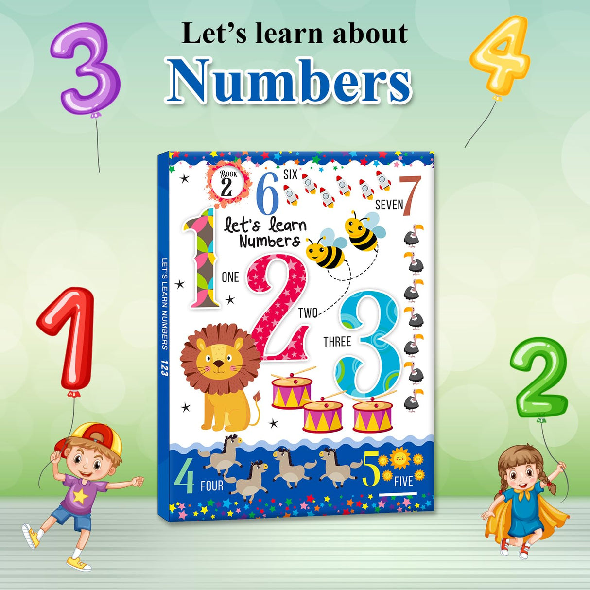 Hello Friend Books Let's Learn Giant Board Book: Numbers - Large Board Book with Beautifully Illustrated Images for Children to Learn - Retail Maharaj