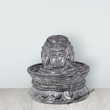 Shivling With Shivan Face Murti - 5 x 7 Inches | Belgium Glass Shiva Lingam / Glass Shivalinga for Pooja - Retail Maharaj