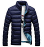 AngelSpace Men Front-Zip Thick Solid Stand Collar Outwear Down Outerwear Royal Blue M - Retail Maharaj