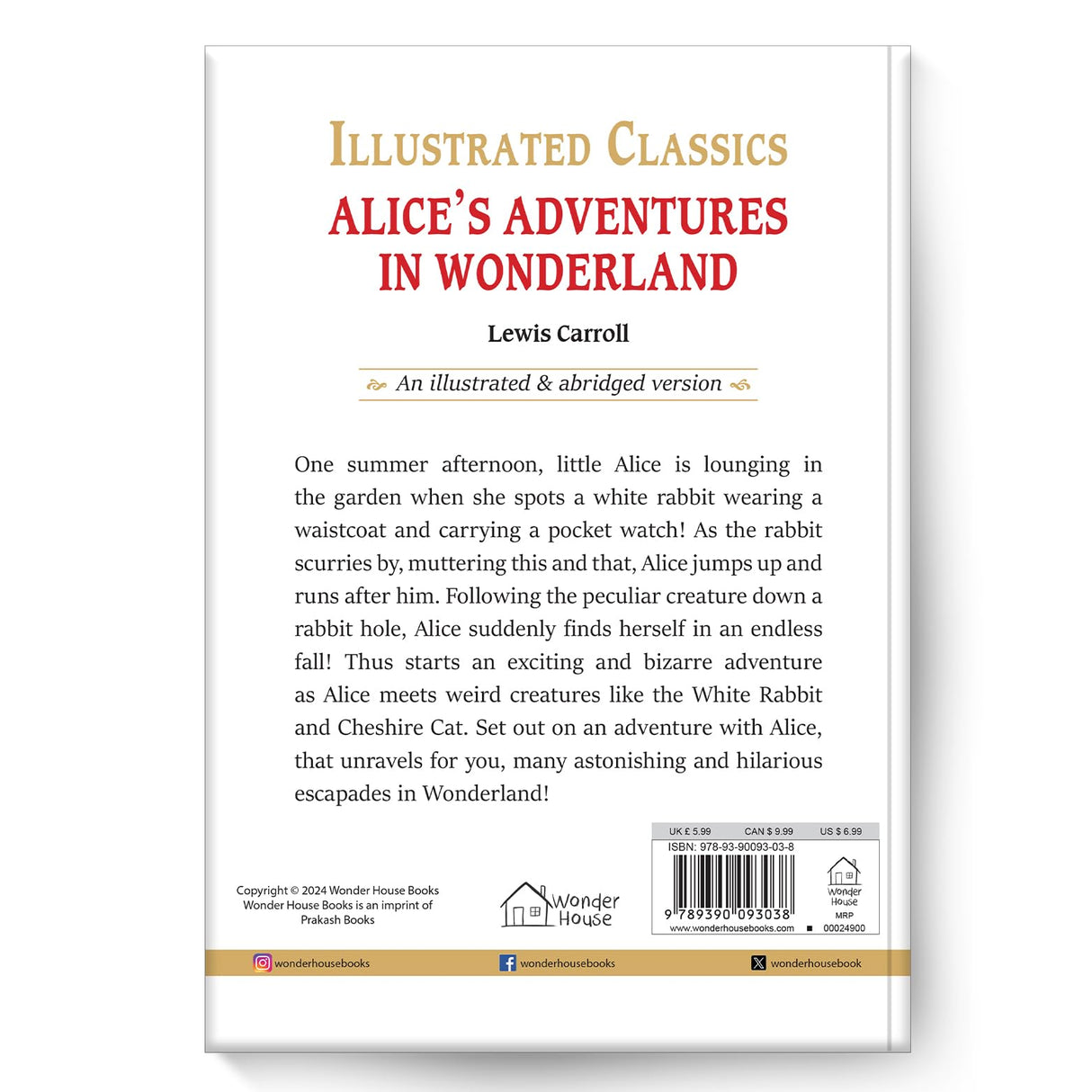 Alice in Wonderland: Illustrated Abridged Children Classics English Novel With Review Questions (Hardback) - Retail Maharaj