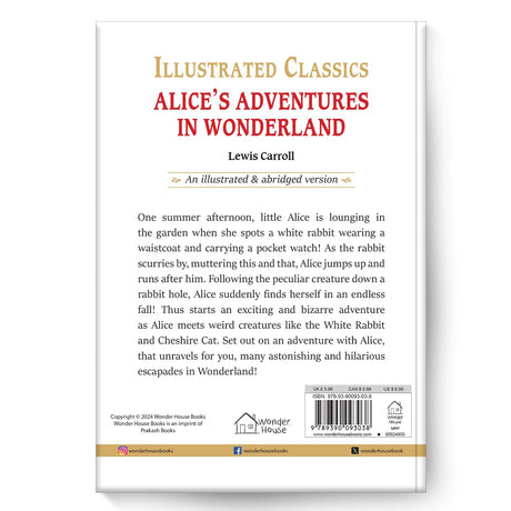 Alice in Wonderland: Illustrated Abridged Children Classics English Novel With Review Questions (Hardback) - Retail Maharaj