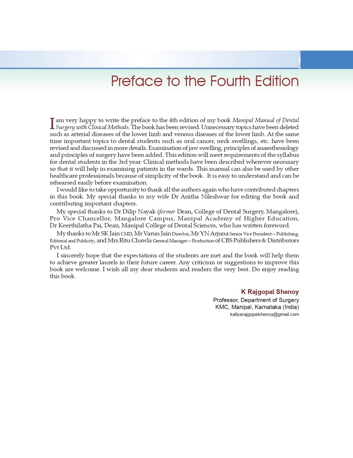 Manipal Manual Of Surgery With Clinical Methods For Dental Students 4Ed (Pb 2022) - Retail Maharaj