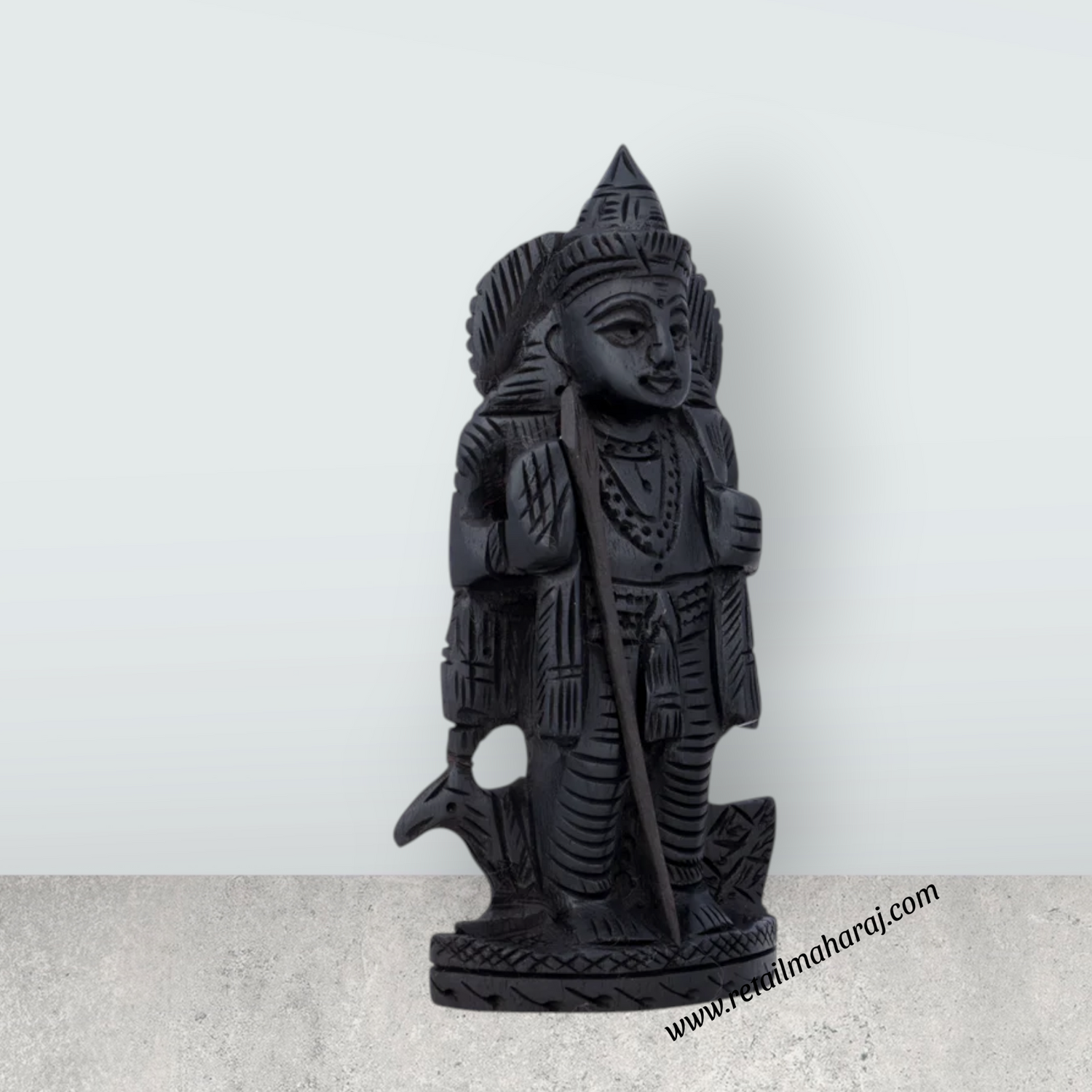 Murugan Statue - 4 x 2.5 Inches | Karungali Statue/ Murugan Idol for Pooja/ 100 Gms Approx - Retail Maharaj