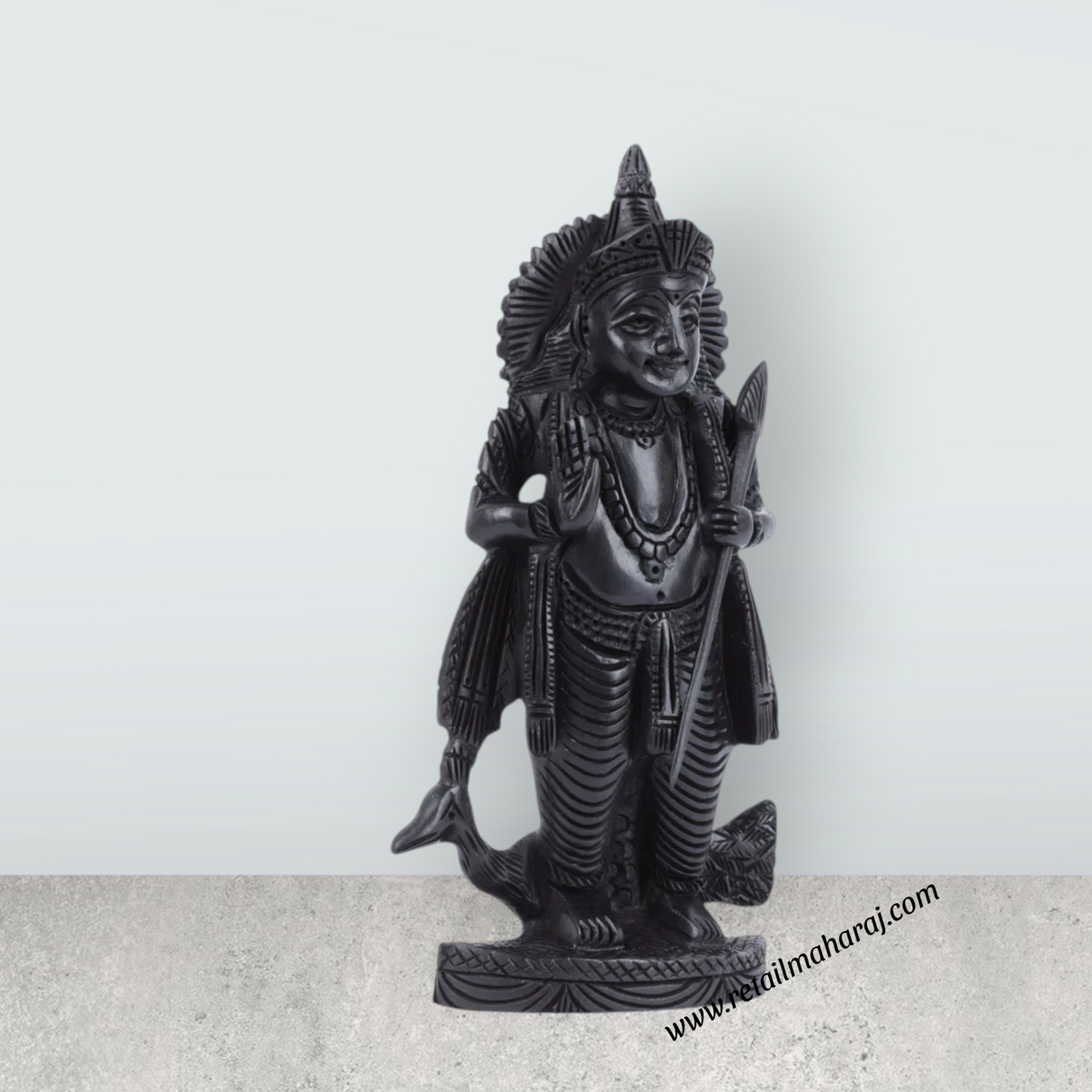 Murugan Statue - 7 Inches | Karungali Murugan Idol/ Ebony Statue for Pooja - Retail Maharaj