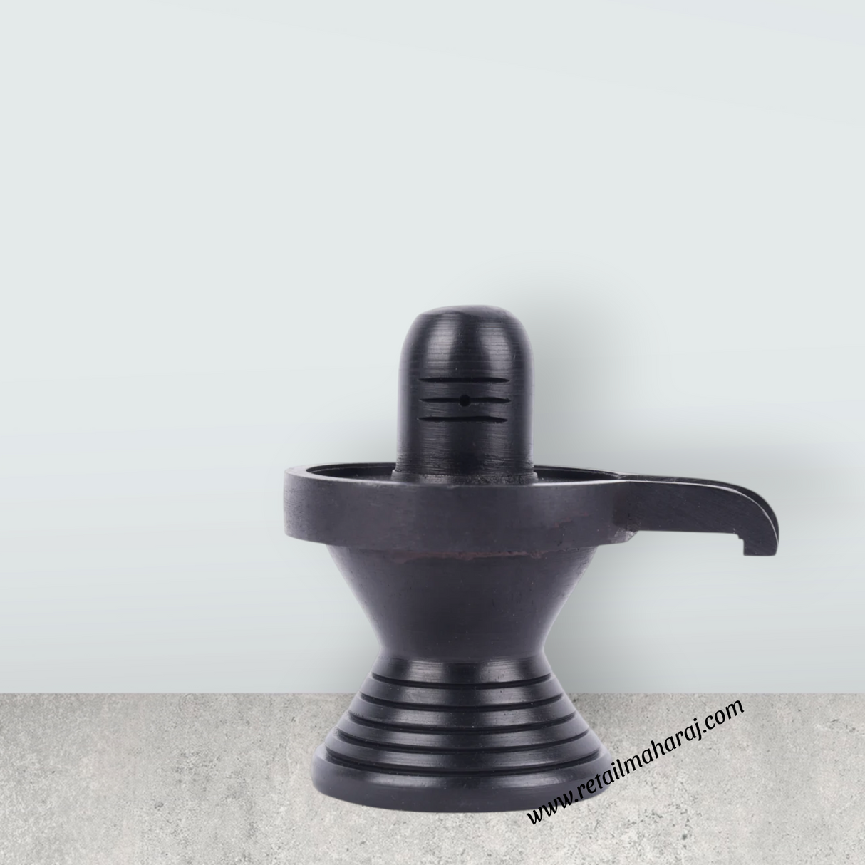 Ebony Shiva Lingam - 3 x 3 Inches | Karungali Shivling Idol/ Shivling Statue for Pooja - Retail Maharaj