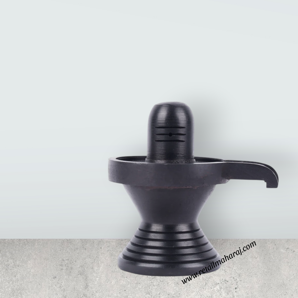 Ebony Shiva Lingam - 3 x 3 Inches | Karungali Shivling Idol/ Shivling Statue for Pooja - Retail Maharaj