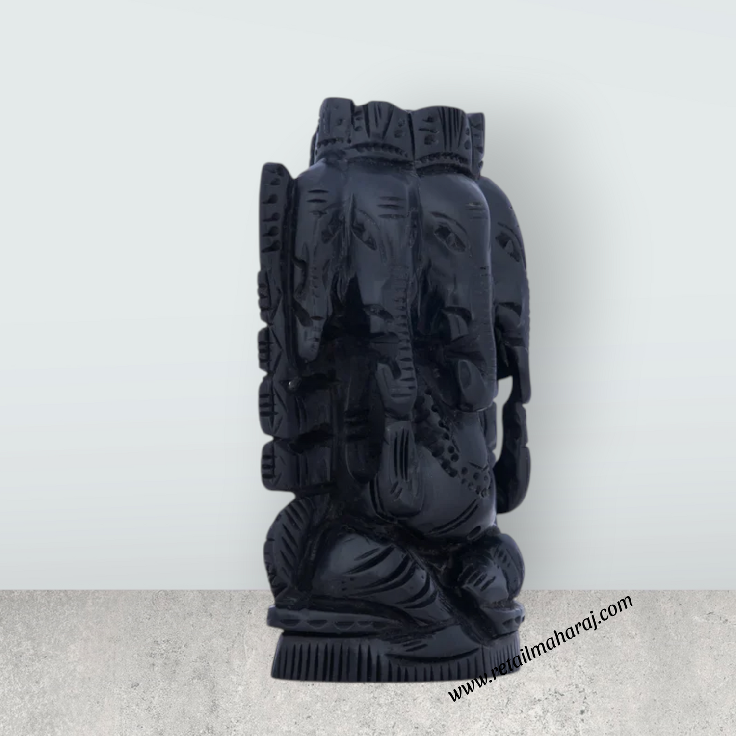 5 Face Ganesh Murti - 4 x 2.75 Inches | Karungali Statue/ Ebony 5 Face Vinayaka Idol for Pooja - Retail Maharaj