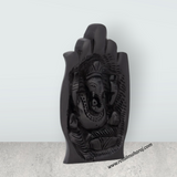 Hand Ganesh Murti - 4 x 2.5 Inches | Karungali Statue/ Vinayaka Statue/ Ganpati Idol for Pooja - Retail Maharaj