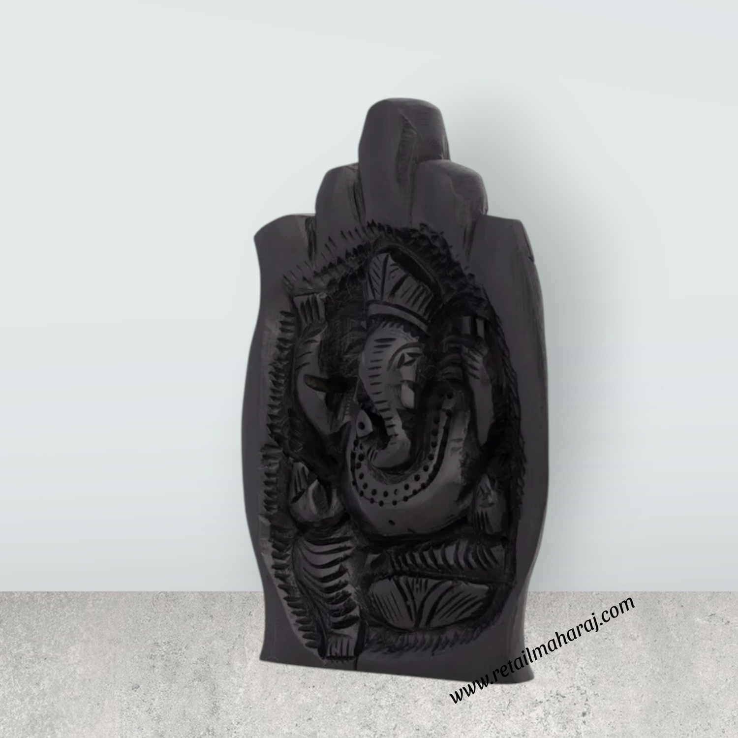 Hand Ganesh Murti - 4 x 2.5 Inches | Karungali Statue/ Vinayaka Statue/ Ganpati Idol for Pooja - Retail Maharaj