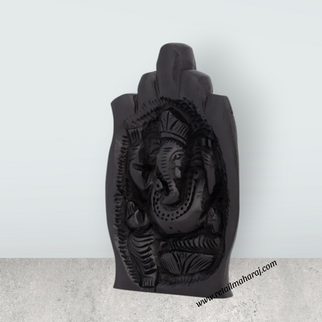 Hand Ganesh Murti - 4 x 2.5 Inches | Karungali Statue/ Vinayaka Statue/ Ganpati Idol for Pooja - Retail Maharaj