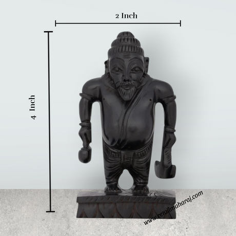 Agathiyar Murti Standing On Base - 4 x 2 Inches | Karungali Statue/ Agastya Idol for Pooja - Retail Maharaj