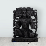 Panchmukhi Hanuman Statue With Base - 6 x 4 Inches | Karungali Statue/ Panchamukha Hanuman Idol for Pooja - Retail Maharaj