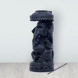 Ganesh Murti - 4 x 1.75 Inches | Karungali Statue/ Vinayaka Idol/ Ganpati Murti with Umbrella for Pooja - Retail Maharaj