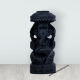 Ganesh Murti - 4 x 1.75 Inches | Karungali Statue/ Vinayaka Idol/ Ganpati Murti with Umbrella for Pooja - Retail Maharaj