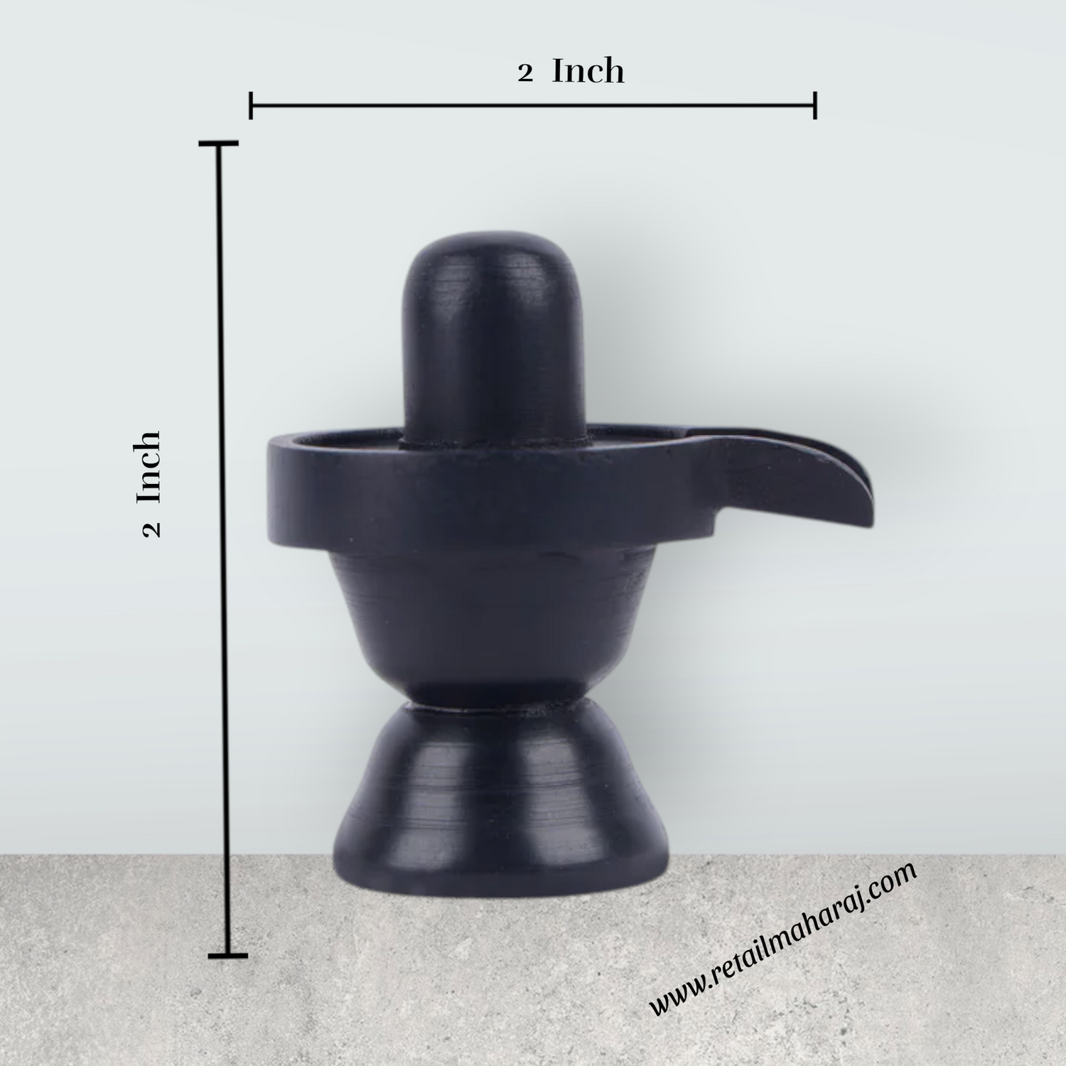 Ebony Shiva Lingam - 2 x 2 Inches | Karungali Shivling Idol/ Shivling Statue for Pooja - Retail Maharaj
