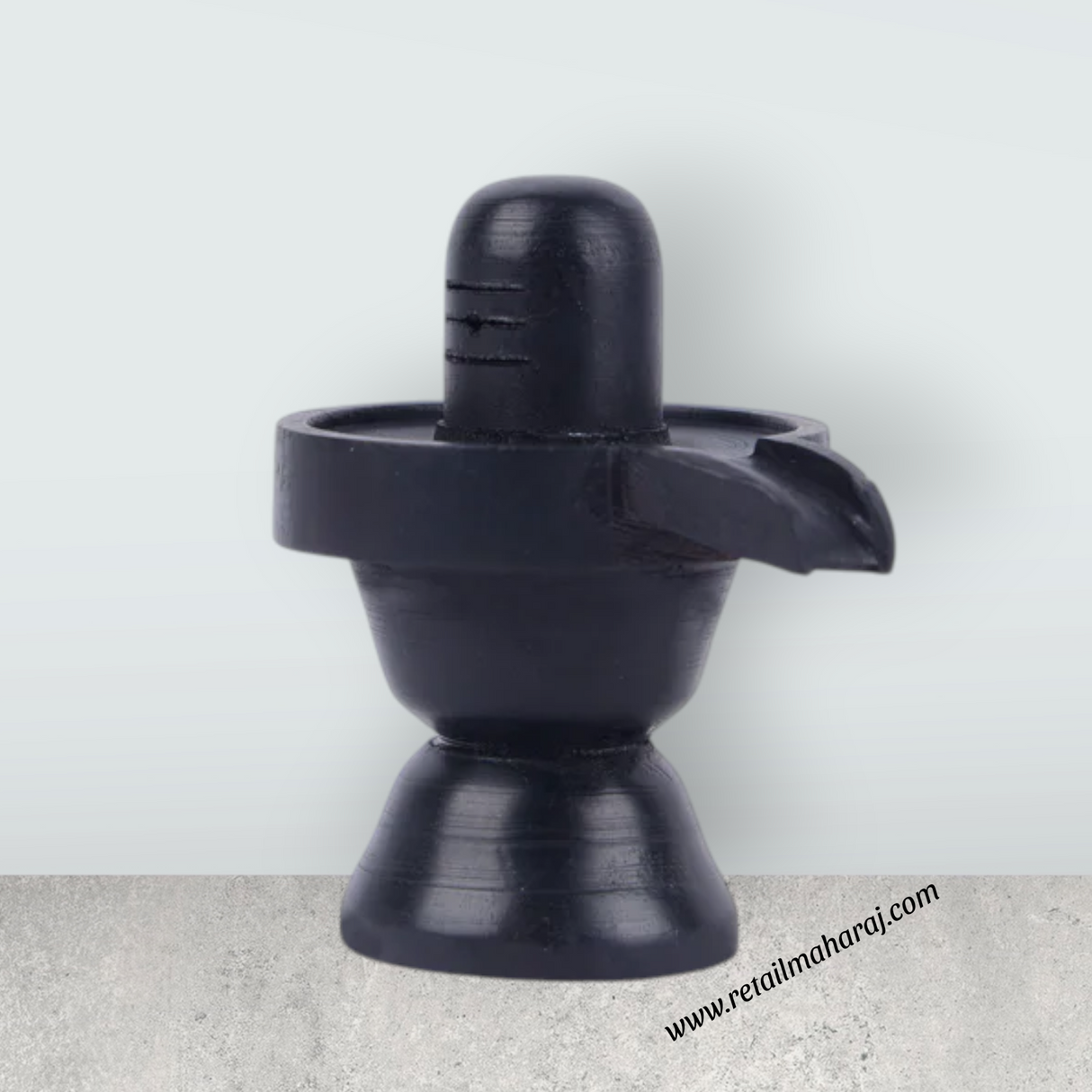 Ebony Shiva Lingam - 2 x 2 Inches | Karungali Shivling Idol/ Shivling Statue for Pooja - Retail Maharaj