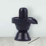 Ebony Shiva Lingam - 2 x 2 Inches | Karungali Shivling Idol/ Shivling Statue for Pooja - Retail Maharaj