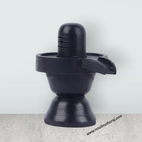 Ebony Shiva Lingam - 2 x 2 Inches | Karungali Shivling Idol/ Shivling Statue for Pooja - Retail Maharaj