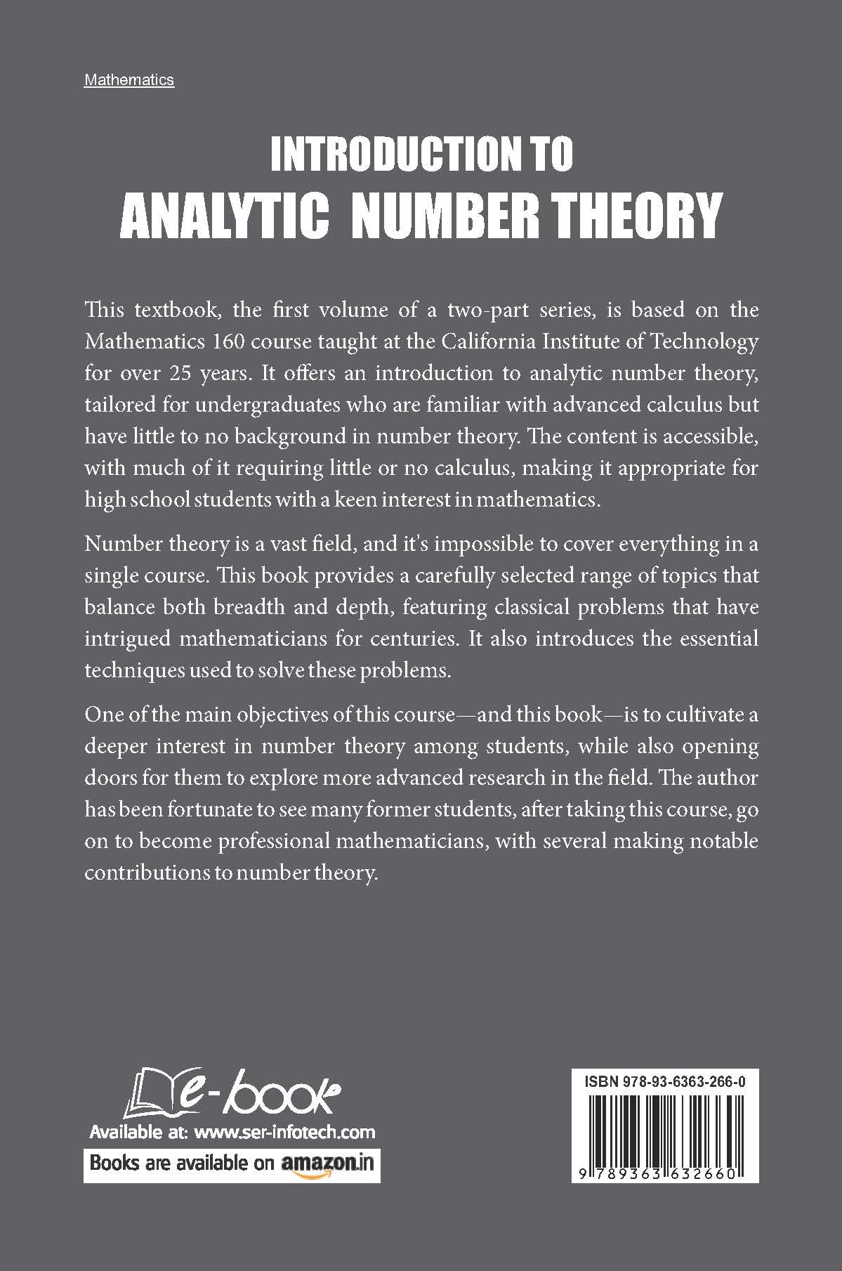 Introduction To Analytic Number Theory (Pb 2024) - Retail Maharaj