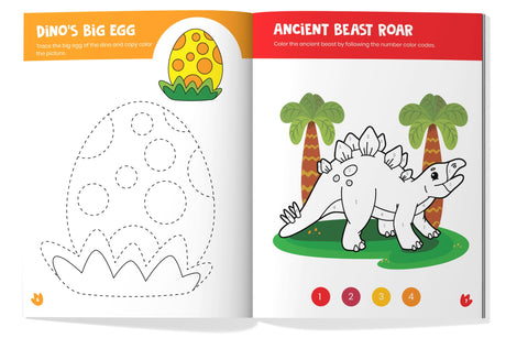 Dinosaur Coloring Book: Fun Dinosaur Coloring Activity Book for Kids | Includes Number Coloring, Dot-to-Dot, Tracing & Copy-Color Activities | Perfect ... I Ages 3+ [Penguin Early Learning Series] - Retail Maharaj