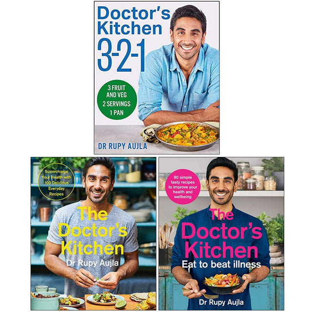 Dr Rupy Aujla Collection 3 Books Set (Doctor’s Kitchen 3-2-1, The Doctor’s Kitchen, The Doctor’s Kitchen Eat to Beat Illness) - Retail Maharaj