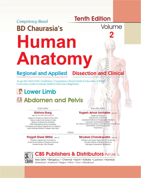 Bd Chaurasias Human Anatomy - 10Ed Vol 2 Regional And Applied Dissection And Clinical Lower Limb Abdomen And Pelvis With Free Workbook And Ebooks (Pb 2025) - Retail Maharaj