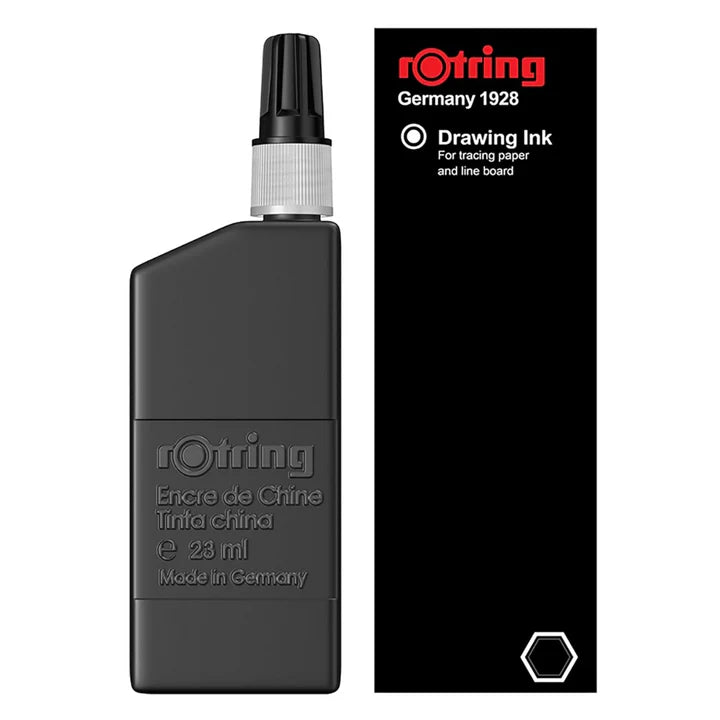 Rotring Isograph and Variant Drawing Ink 23 ml Bottle Black - Retail Maharaj