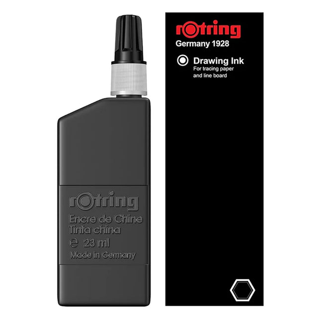 Rotring Isograph and Variant Drawing Ink 23 ml Bottle Black - Retail Maharaj