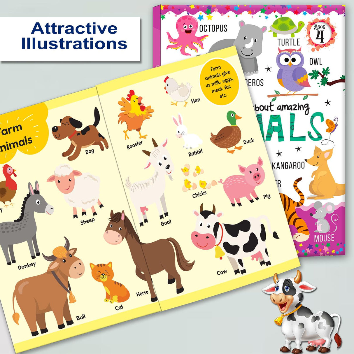 Hello Friend Books Let's Learn Giant Board Book: Animals - Large Board Book with Beautifully Illustrated Images for Children to Learn - Retail Maharaj