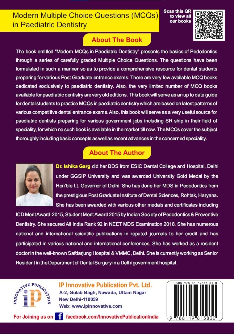 Modern Multiple Choice Questions (MCQs) in Paediatric Dentistry (First, 2025) - Retail Maharaj