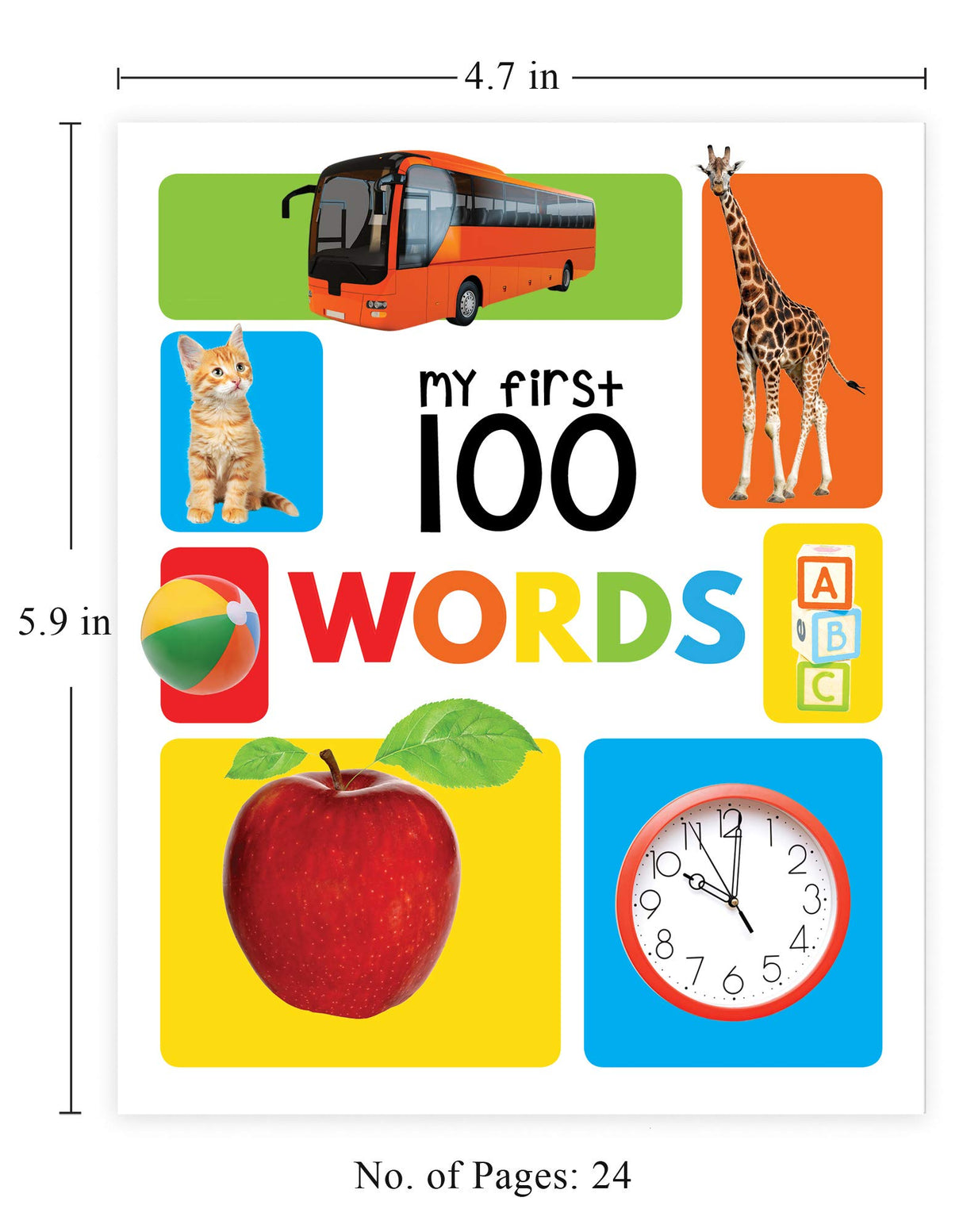 My First 100 Words: Board Book for Kids | Part of My 100 Library Series | Learn Everyday Words with Bright Pictures – Animals, Food, Toys, Objects & More | Early Learning Book for Babies, Toddlers & Preschoolers | Ages 0–5 Years - Retail Maharaj