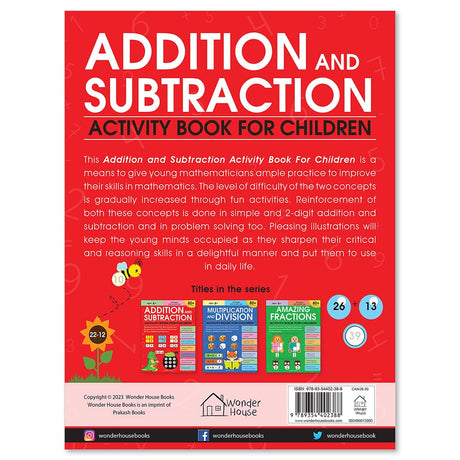 Addition and Subtraction Activity Book For Children - 80+ Activities Inside | Ages 5, 6, 7 | 2.5 hours of interactive and skill building fun - Retail Maharaj