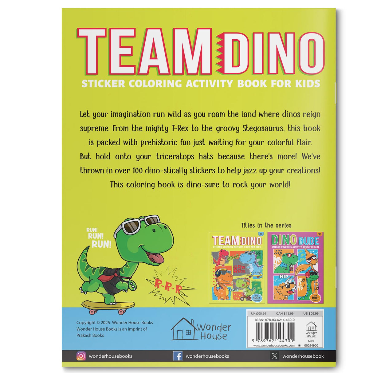 Team Dino Sticker Coloring Book For Kids - Retail Maharaj