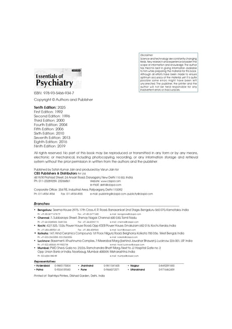 Essentials Of Psychiatry 10Ed (Pb 2025) - Retail Maharaj