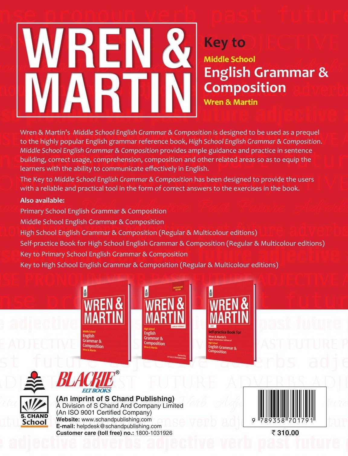 S Chand Wren & Martin's Key to Middle School English Grammar & Composition - Latest (2026 - 2027) Edition | Complete Answers and Practice Guide | All-in-One Reference and Answer Guide - S Chand School Education - Retail Maharaj
