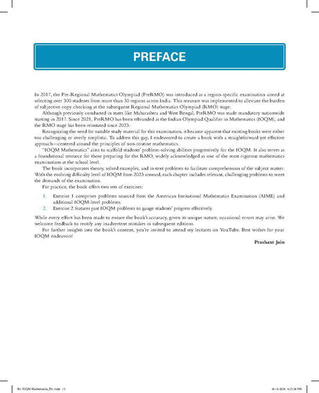 New Edition - IOQM Mathematics, 4th Edition | Indian Olympiad Qualifiers in Mathematics 2024 – 2025 | American Invitational Mathematics Examination (AIME) | Includes 2024 Paper with Solutions | - Pearson - Retail Maharaj