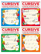 Cursive Handwriting Practice Workbooks (Set of 4): Small Letters, Capital Letters, Joining Letters & Word Families | Level 1 | Ages 5–8 | Build Writing Skills with Fun Exercises - Retail Maharaj