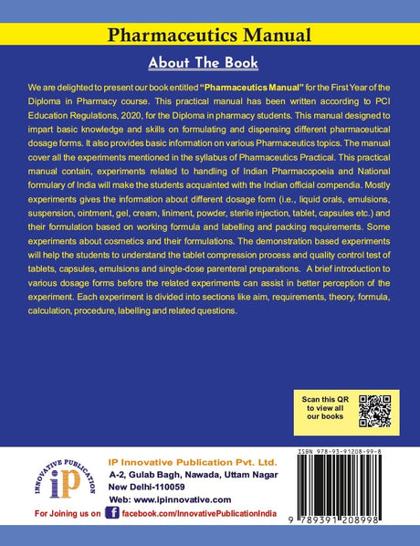 Pharmaceutics Manual For Diploma in Pharmacy Students 1st Year - Retail Maharaj