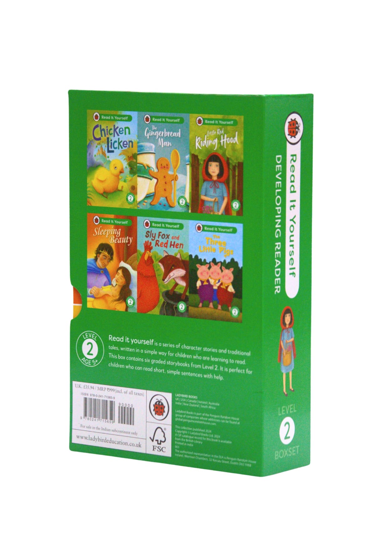 Read It Yourself with Ladybird: Developing Readers Level 2: 6 Books Collection Box Set (The Three Little Pigs, The Gingerbread Man, Little Red Riding Hood, Sleeping Beauty and Chicken Licken) - Retail Maharaj