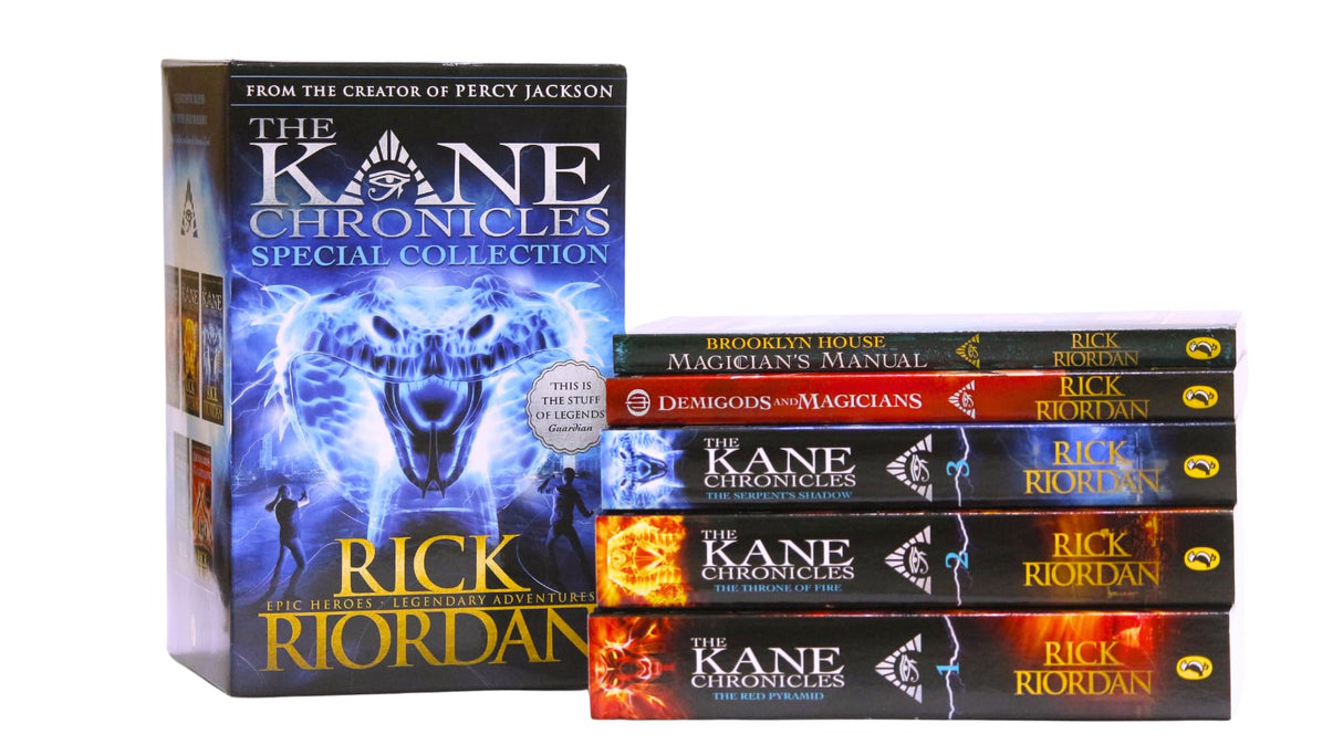 Percy Jackson and the Kane Chronicles: Special Collection 5 Books Boxset (The Kane Chronicles Trilogy, Demigods and Magicians, Magician's Manual) - Retail Maharaj