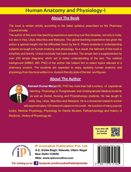 Human Anatomy and Physiology-I for the Students of B.Pharm 1st Semester As Per Latest PCI Regulations (First Edition, October 2024) - Retail Maharaj