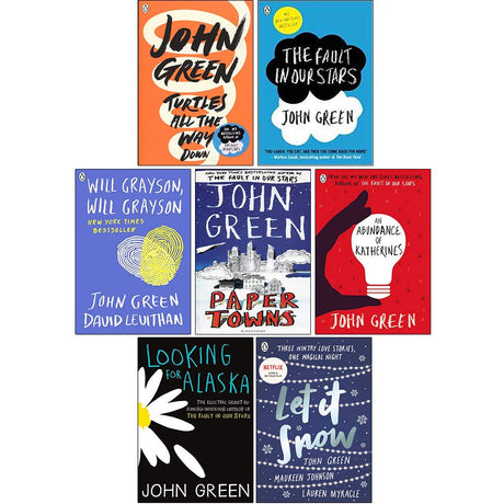 John Green Collection 7 Books Set (Turtles All the Way Down, The Fault in Our Stars, An Abundance of Katherines, Will Grayson Will Grayson, Paper Towns, Looking For Alaska, Let It Snow) - Retail Maharaj