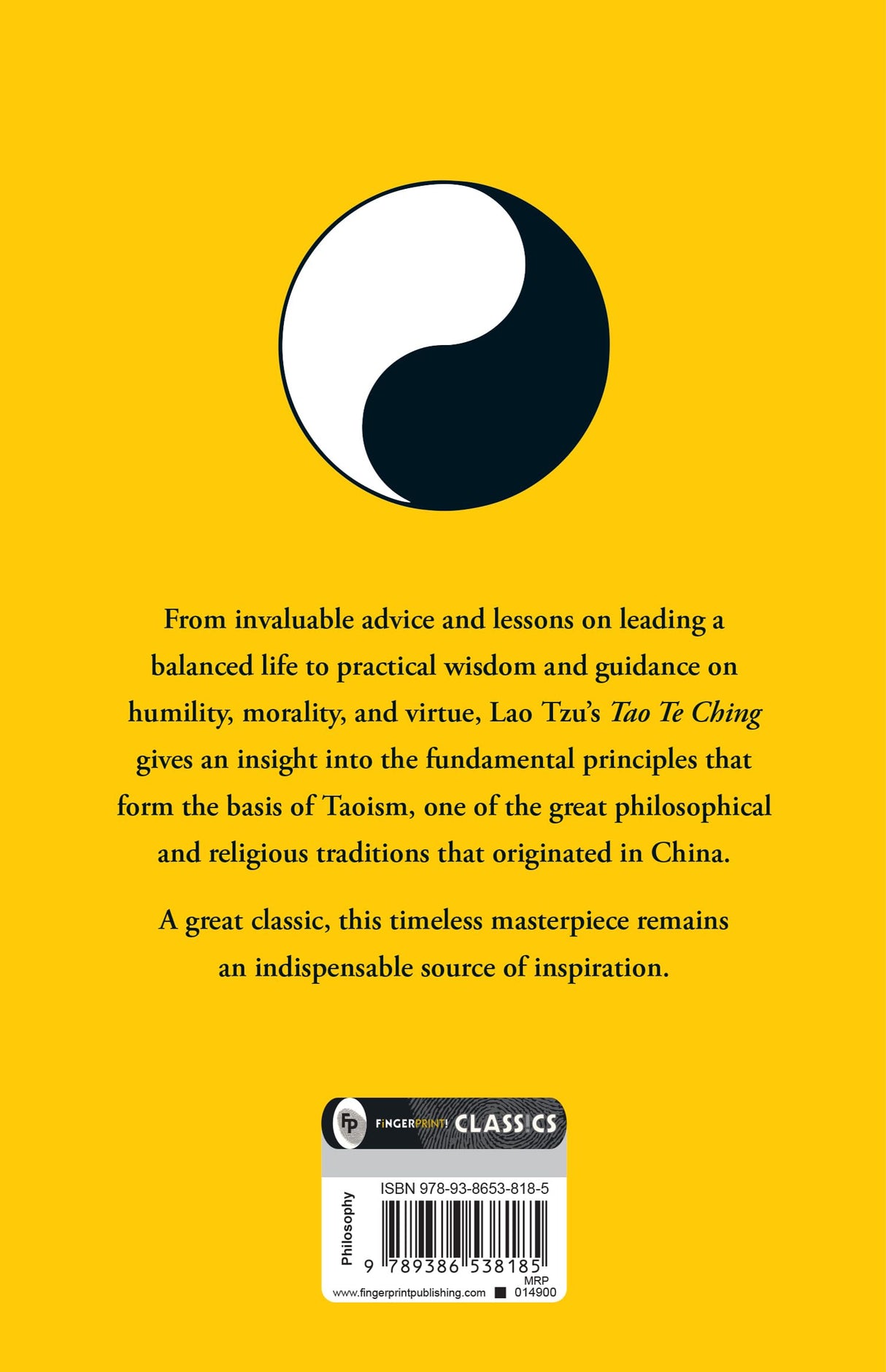 Tao Te Ching By Lao Tzu - A Masterpiece On Taoism | A Masterpiece On Eastern Philosophy | Ancient Wisdom Tzu'S Masterful Exploration Of Spiritual Guidance, Inner Harmony, And Enlightenment [Paperback] - Retail Maharaj