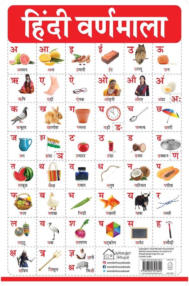 Hindi Varnmala - My First Early Learning Wall Chart: For Preschool, Kindergarten, Nursery And Homeschooling (19 Inches X 29 Inches) - Retail Maharaj