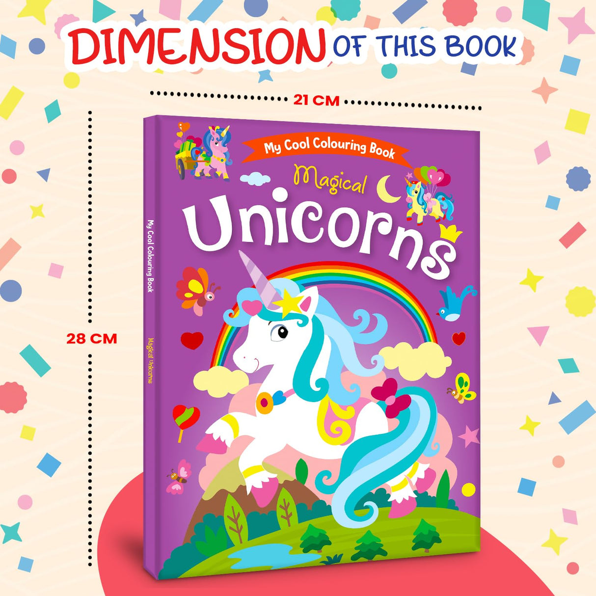 Hello Friend Books My Cool Colouring Book of Magical Unicorns: Jumbo Copy Colouring - Practice Drawing, Painting and Colouring with Reference for Kids - Retail Maharaj