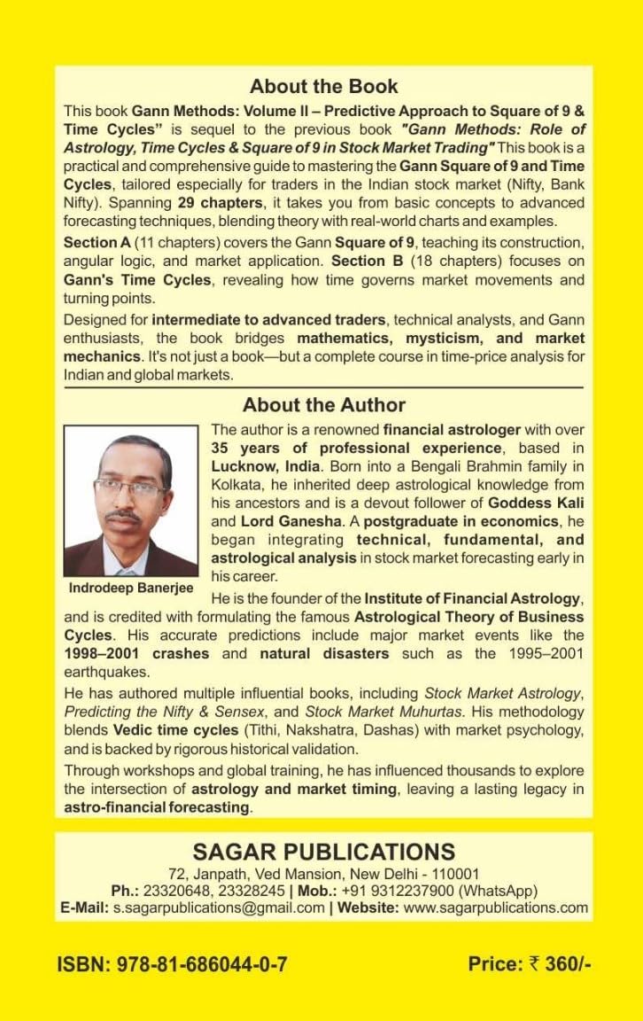 Gann Methods Volume II - Predictive Approach to Square of 9 & Time Cycles by author Indrodeep Banerjee