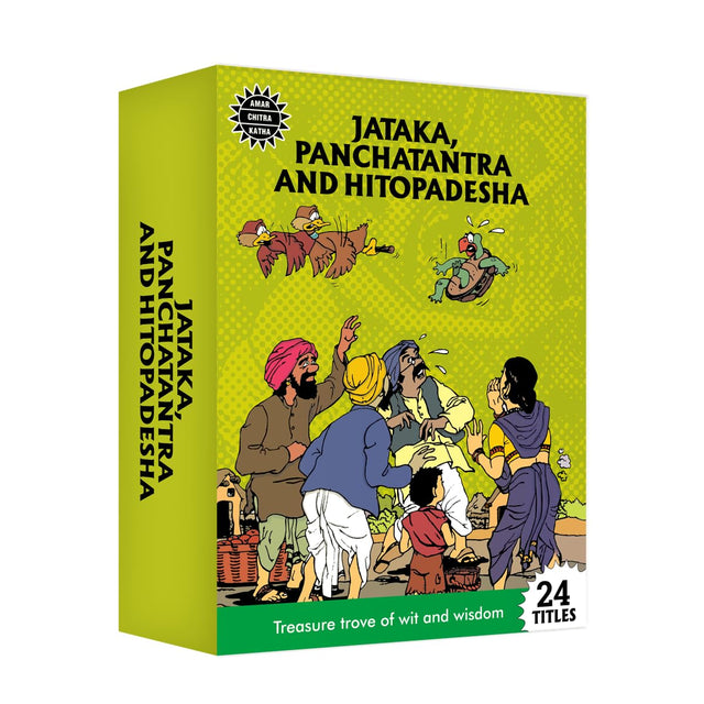 Jataka, Panchatantra, Hitopadesha Collection: 24 Book Set | Indian History, Folktales & Humor | Cultural Stories for Kids & Adults | Illustrated Children's Comic Books | Amar Chitra Katha - Retail Maharaj